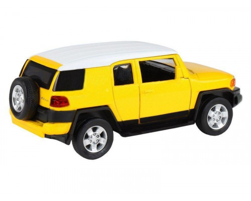 Машина АВТОПАНОРАМА Toyota FJ Cruiser,желтый, 1/32, свет, звук, инерция, в/к 17,5*13,5*9 см