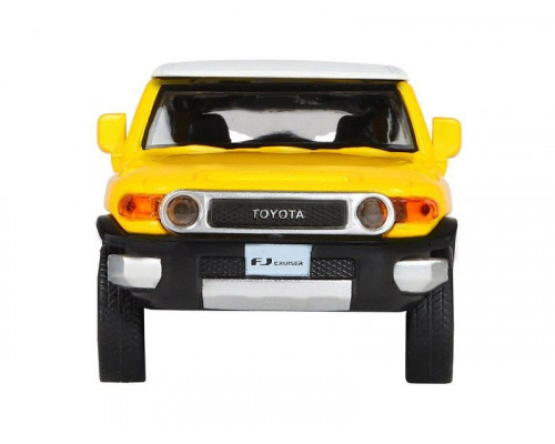 Машина АВТОПАНОРАМА Toyota FJ Cruiser,желтый, 1/32, свет, звук, инерция, в/к 17,5*13,5*9 см