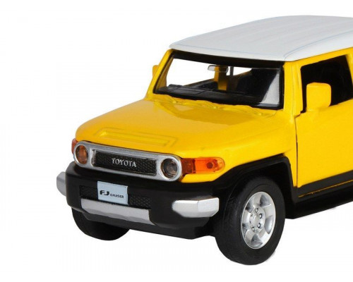 Машина АВТОПАНОРАМА Toyota FJ Cruiser,желтый, 1/32, свет, звук, инерция, в/к 17,5*13,5*9 см