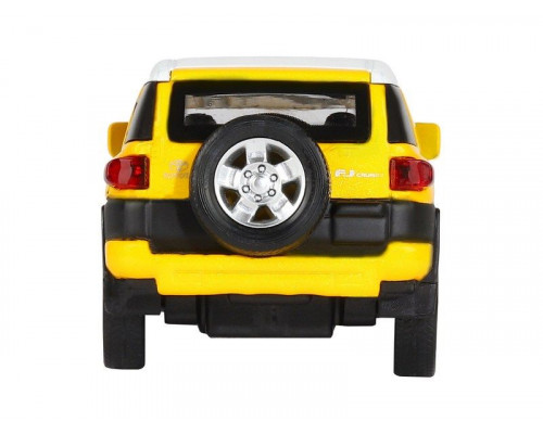 Машина АВТОПАНОРАМА Toyota FJ Cruiser,желтый, 1/32, свет, звук, инерция, в/к 17,5*13,5*9 см