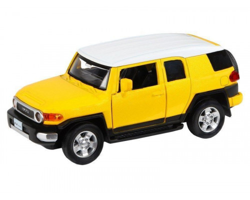 Машина АВТОПАНОРАМА Toyota FJ Cruiser,желтый, 1/32, свет, звук, инерция, в/к 17,5*13,5*9 см