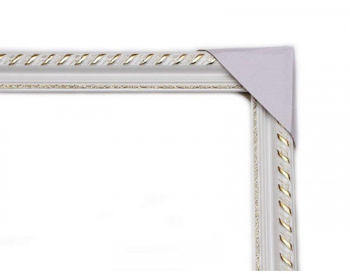 ДЕРЕВЯННАЯ  РАМКА ДЛЯ КАРТИН 40х50 (белая с золотом)