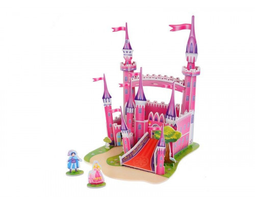 3D пазл из пенокартона РОЗОВЫЙ ЗАМОК (29 деталей)