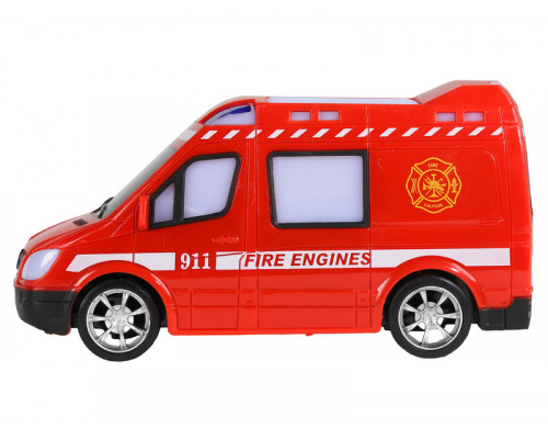 Радиоуправляемая машина AUTODRIVE Пожарная, 1/18, красный, 27MHz, свет, в/к, 28*11*19,2см (Рус)