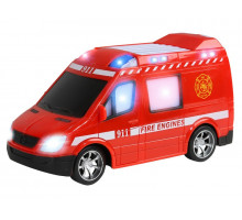 Радиоуправляемая машина AUTODRIVE "Пожарная", 1/18, красный, 27MHz, свет, в/к, 28*11*19,2см (Рус)