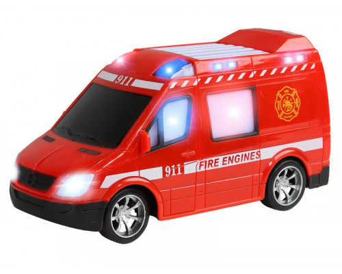 Радиоуправляемая машина AUTODRIVE Пожарная, 1/18, красный, 27MHz, свет, в/к, 28*11*19,2см (Рус)