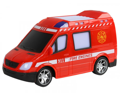 Радиоуправляемая машина AUTODRIVE Пожарная, 1/18, красный, 27MHz, свет, в/к, 28*11*19,2см (Рус)