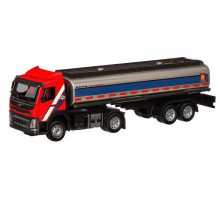 Машина "АВТОПАНОРАМА" Volvo бензовоз, красный, 1/50, свет, звук, в/к 28*14*10 см