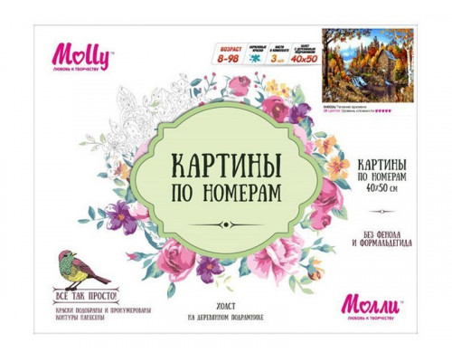 Картина по номерам 40х50 Течение времени (28 цветов)