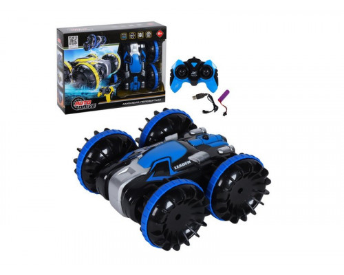 Радиоуправляемый перевертыш-амфибия AUTODRIVE, синий, 4WD, 2.4GHz, переворот, разворот на 360