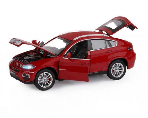 Машина АВТОПАНОРАМА BMW X6, бордовый, 1/26, в/к 24,5*12,5*10,5 см