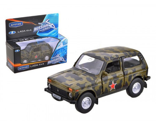 Машина Autotime LADA 4x4 армейская 1:36