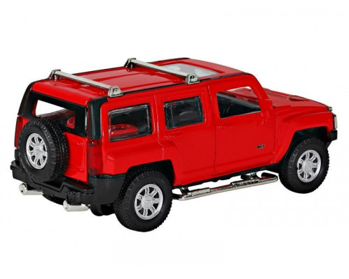 Машина АВТОПАНОРАМА Hummer H3, красный, 1/32, свет, звук, инерция, в/к 17,5*13,5*9 см