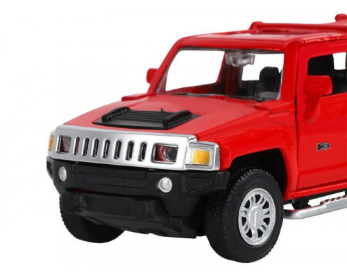 Машина АВТОПАНОРАМА Hummer H3, красный, 1/43, инерция, в/к 17,5*12,5*6,5 см