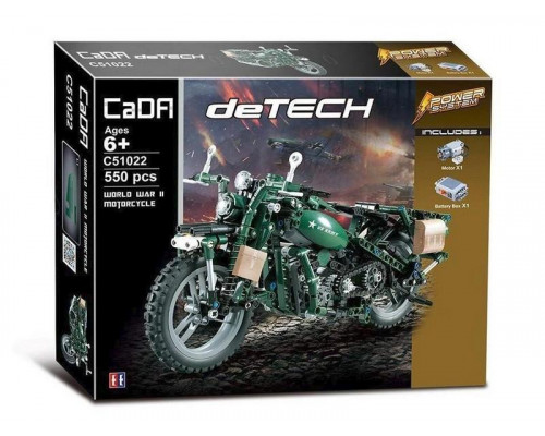 Радиоуправляемый конструктор CADA deTech американский военный мотоцикл (550 деталей)