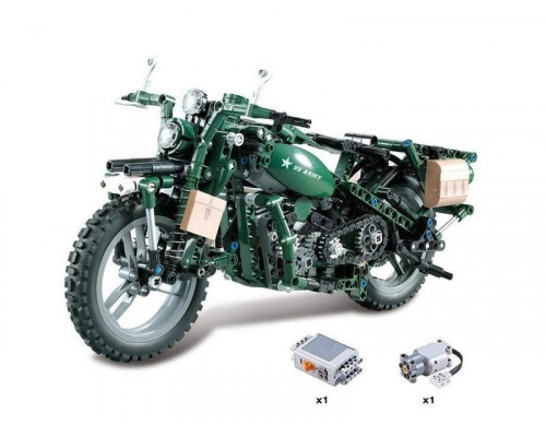 Радиоуправляемый конструктор CADA deTech американский военный мотоцикл (550 деталей)