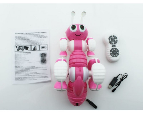Р/У робот-муравей трансформируемый, звук, свет, танцы (розовый)