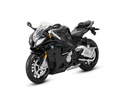 Мотоцикл АВТОПАНОРАМА BMW S1000R, 1/12, металл, черный, свободный ход колес