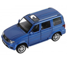 Машина "АВТОПАНОРАМА" УАЗ "PATRIOT", темно-синий металлик, 1/26, свет, звук, в/к 24,5*12,5*10,5 см