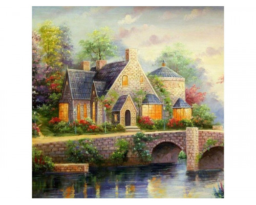 Картина мозаикой 30Х30 УЮТНЫЙ ДОМИК (квадрат) (30 цветов)