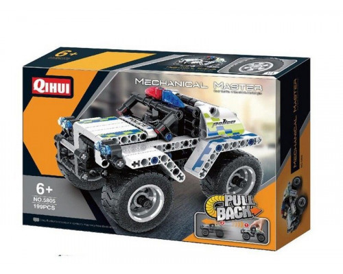 Конструктор Qihui Mechanical Master Полицейский джип совместим с QH5806, инерционный (199 деталей)