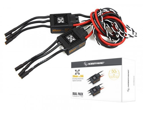 Бесколлекторный регулятор Hobbywing XRotor Pro-50A--Dual Pack (50A-70A, Copter)