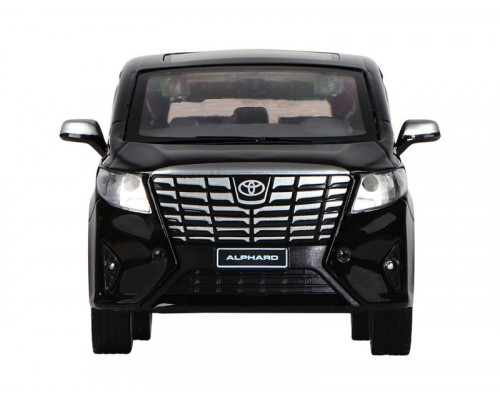 Машина АВТОПАНОРАМА Toyota Alphard, 1/29, черный, откр. двери, свет, звук, в/к 20*10*11 см