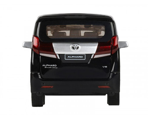 Машина АВТОПАНОРАМА Toyota Alphard, 1/29, черный, откр. двери, свет, звук, в/к 20*10*11 см