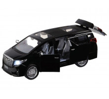 Машина "АВТОПАНОРАМА" Toyota Alphard, 1/29, черный, откр. двери, свет, звук, в/к 20*10*11 см