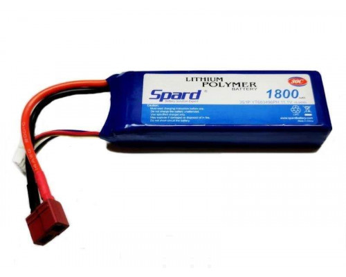 Аккумулятор Li-Po Spard 1800mAh, 11,1V, 30C, T‐plug