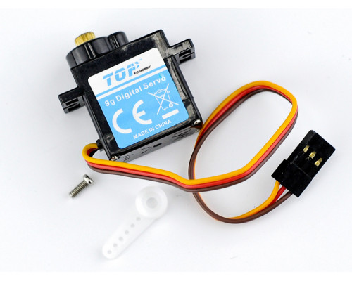 Сервомашинка 9g для планера Top RC Lightning V1 (руль высоты), провод 150мм