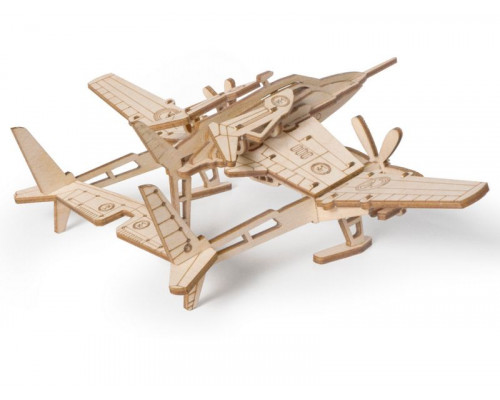 Деревянный конструктор Lemmo Самолет Сапсан, 32 детали