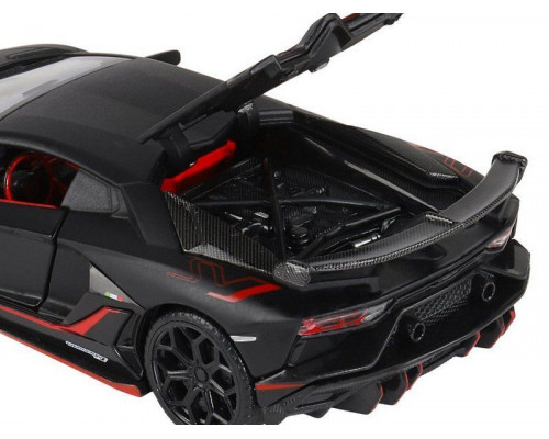 Машина АВТОПАНОРАМА Lamborghini SVJ, 1/32, черный матовый, свет, звук, в/к 17,5*12,5*6,5 см