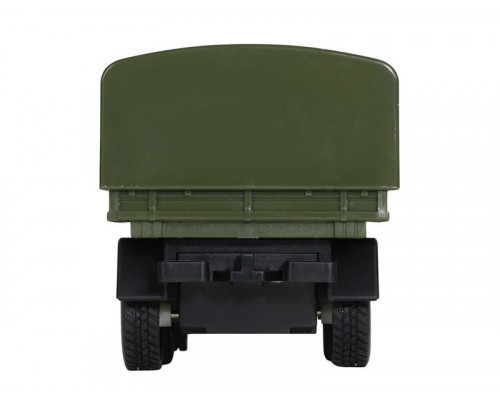 Машина АВТОПАНОРАМА Грузовик, 1/32, хаки зеленый, свет, звук, инерция, в/к 24*8*10 см