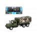 Машина АВТОПАНОРАМА Грузовик, 1/32, хаки зеленый, свет, звук, инерция, в/к 24*8*10 см