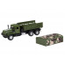 Машина АВТОПАНОРАМА Грузовик, 1/32, хаки зеленый, свет, звук, инерция, в/к 24*8*10 см