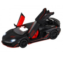 Машина "АВТОПАНОРАМА" Lamborghini SVJ, 1/32, черный матовый, свет, звук, в/к 17,5*12,5*6,5 см