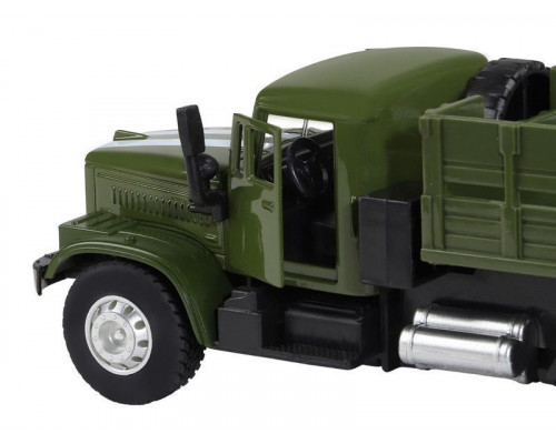 Машина АВТОПАНОРАМА Грузовик, 1/32, хаки зеленый, свет, звук, инерция, в/к 24*8*10 см