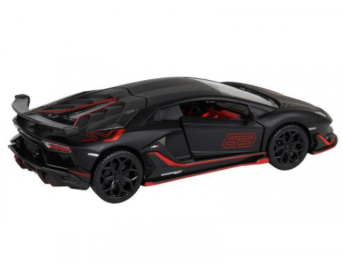 Машина АВТОПАНОРАМА Lamborghini SVJ, 1/32, черный матовый, свет, звук, в/к 17,5*12,5*6,5 см