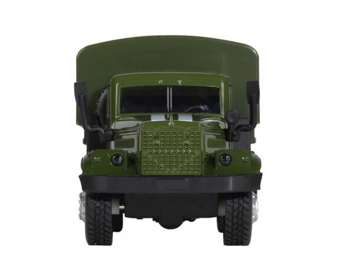Машина АВТОПАНОРАМА Грузовик, 1/32, хаки зеленый, свет, звук, инерция, в/к 24*8*10 см