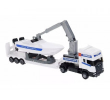 Машина Autotime "SCANIA" полиция, с катером 1:48