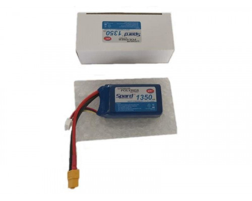 Аккумулятор Li-Po Spard 1350mAh, 11,1V, 45C, XT60