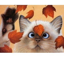 Картина мозаикой 15х20 ОСЕННИЕ ЛИСТЬЯ (16 цветов)