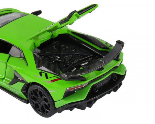 Машина АВТОПАНОРАМА Lamborghini SVJ, 1/32, зеленый, откр. двери, свет, звук, в/к 17,5*12,5*6,5 см
