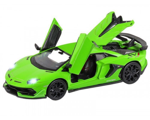 Машина АВТОПАНОРАМА Lamborghini SVJ, 1/32, зеленый, откр. двери, свет, звук, в/к 17,5*12,5*6,5 см