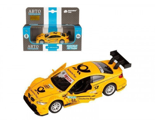 Машина АВТОПАНОРАМА BMW M3 DTM, желтый, 1/42, инерция, в/к 17,5*12,5*6,5 см