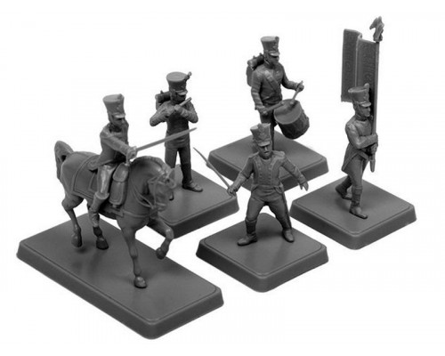 Сборные солдатики ZVEZDA Наполеоника: Французская линейная пехота. Командная группа, 1/72