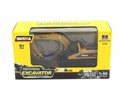 Металлический экскаватор с ковшом HUI NA TOYS 1/50