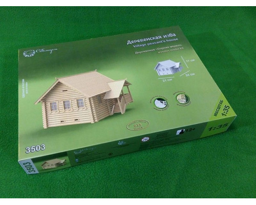 Сборная деревянная модель СВМодель. Деревенская изба, 633 детали, 1/35