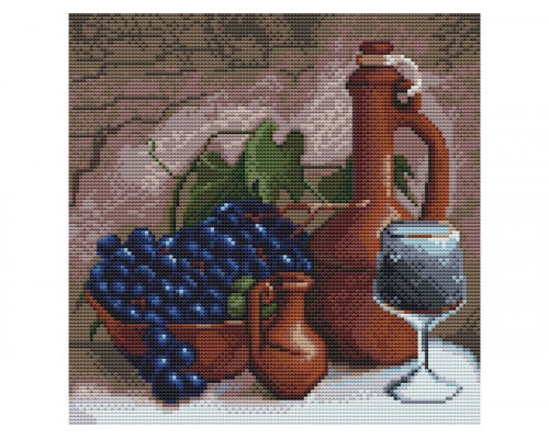 Картина мозаикой 30х30 НАТЮРМОРТ С ВИНОГРАДОМ (квадрат) (29 цветов)